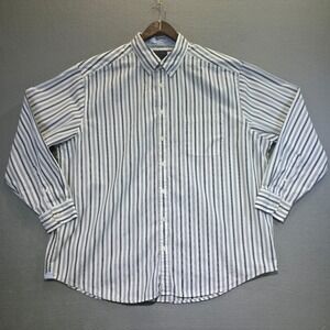 Roundtree & Yorke Casuals Mens Black Striped Long Sleeve Flip Cuff Shirt Size 2X